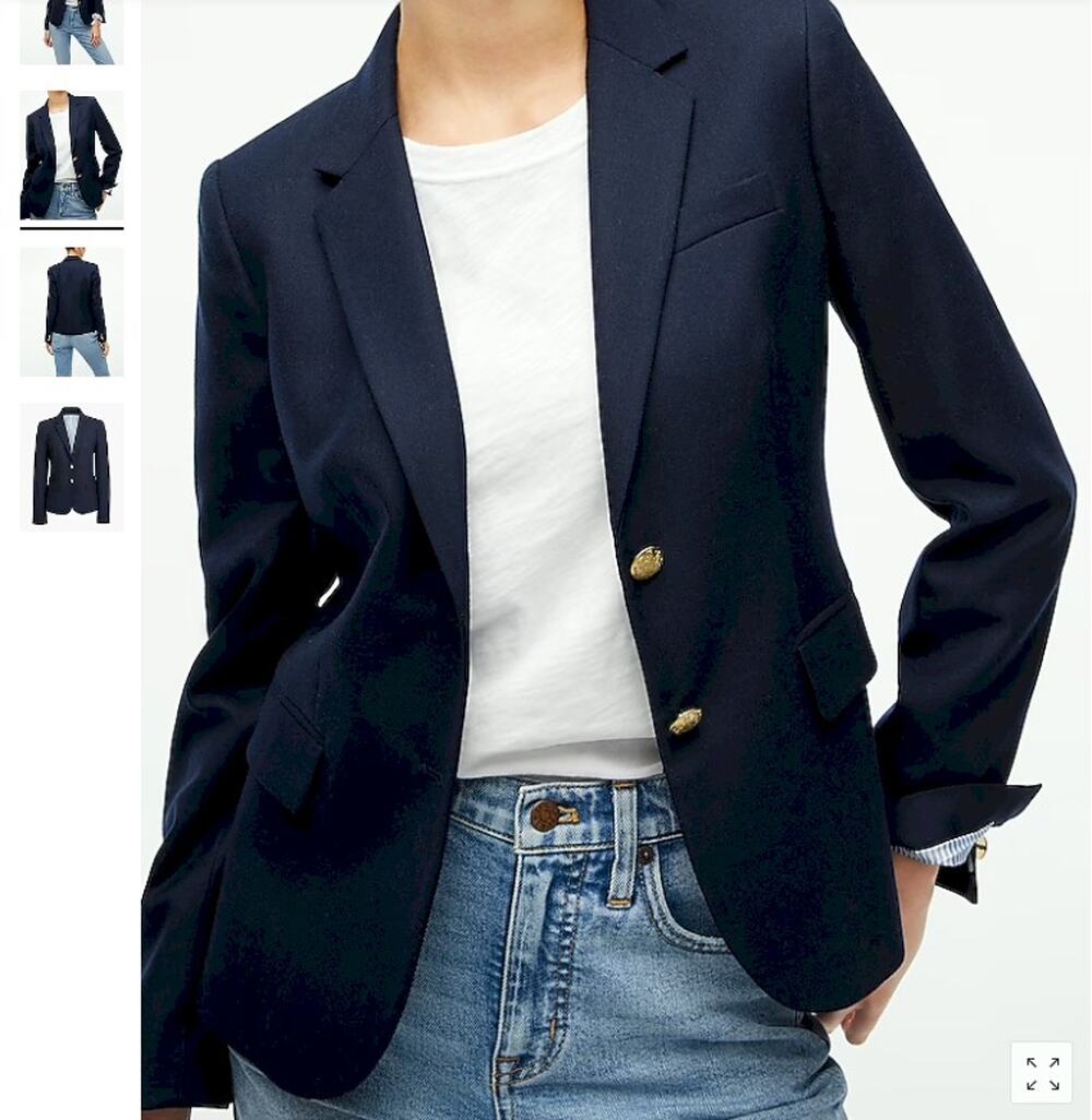 J. Crew Schoolboy Blazer Jacket Navy Women's Small Wool Blend Lined